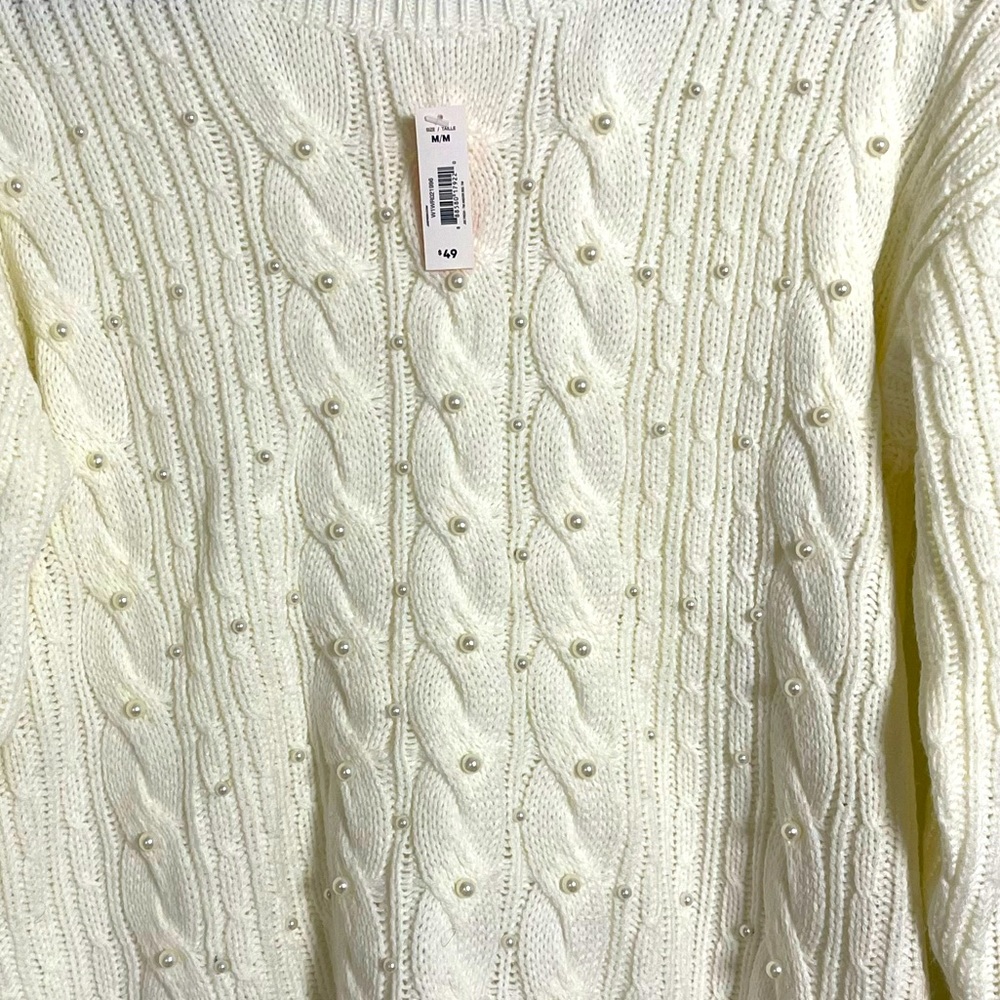 NWT Joe fresh white Pearl sweater size M - Picture 2 of 6